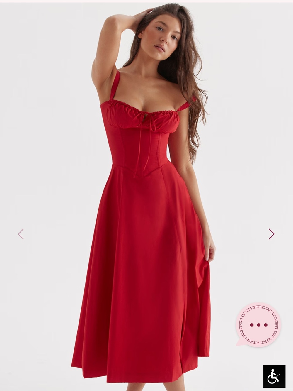 House of CB Red Carmen Red Rose Bustier Sundress
